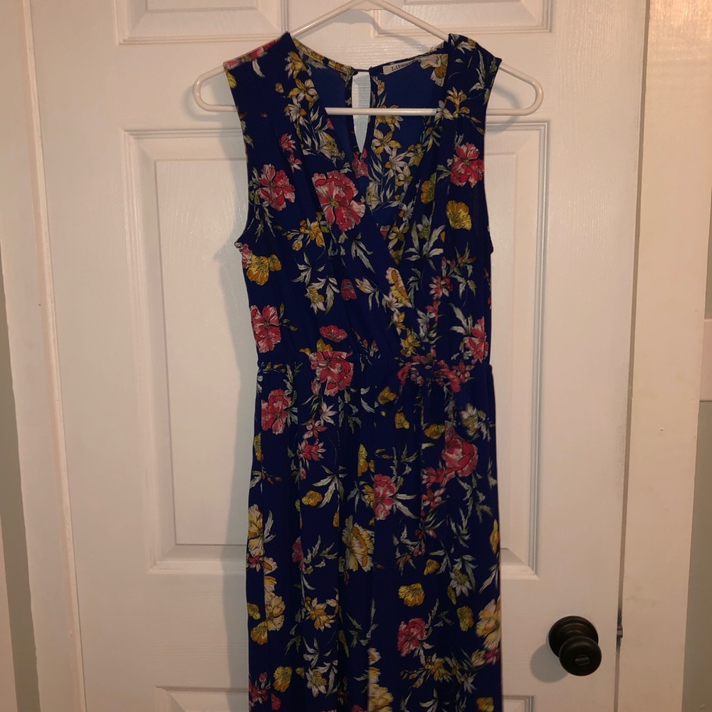 Royal blue floral jumpsuit
